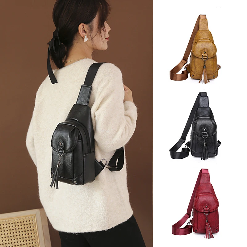 Woman Single Strap Zipper Chest Bag Multifunction Travel Female Sling Crossbody Bags Messenger Pack PU Leather
Woman Single Strap Zipper Chest Bag Multifunction Travel Female Sling Crossbody Bags Messenger Pack PU Leather