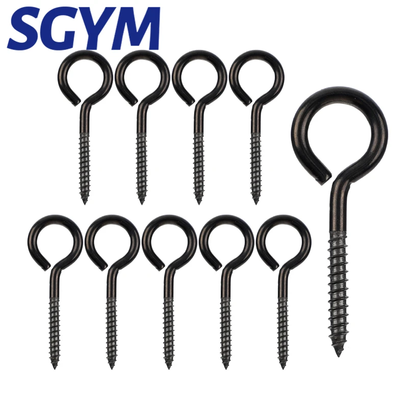 6/10pcs 304 Stainless Steel Screw Eyes 80mm Black Round End Self-Tapping Eyelet Screws Lag wood Eyebolt for Hanging Lights
6/10pcs 304 Stainless Steel Screw Eyes 80mm Black Round End Self-Tapping Eyelet Screws Lag wood Eyebolt for Hanging Lights