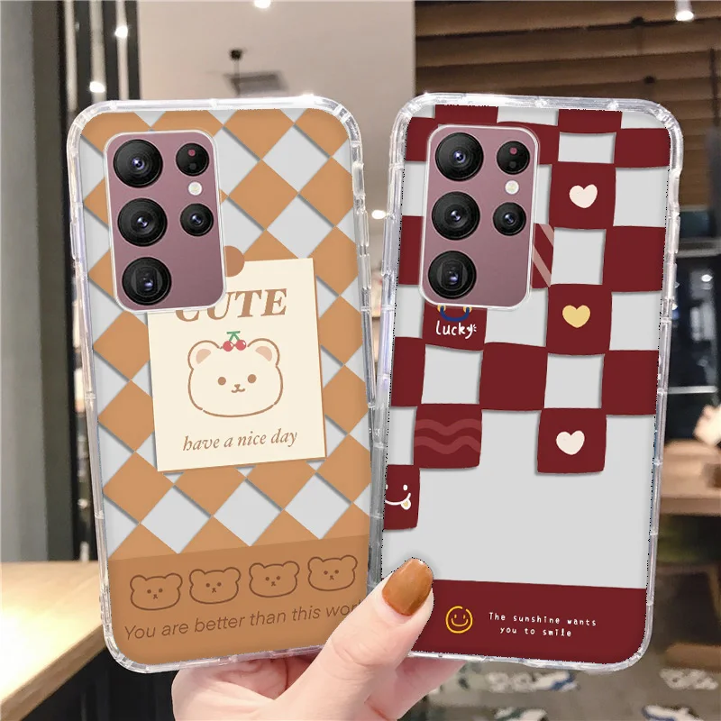 Cartoon Bear Case For Samsung Galaxy S22 Ultra S21 S20 FE S10 Plus Note 20 Ultra A12 A52S A32 A51 A72 Clear Silicone Soft Cover
Cartoon Bear Case For Samsung Galaxy S22 Ultra S21 S20 FE S10 Plus Note 20 Ultra A12 A52S A32 A51 A72 Clear Silicone Soft Cover