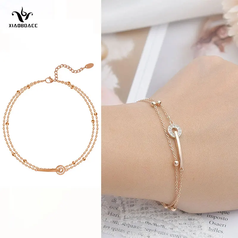 XiaoboACC Rose Gold Plated Bracelets for Women Fashion Double Layer Beaded Chain Bracelets Jewelry On Hand
XiaoboACC Rose Gold Plated Bracelets for Women Fashion Double Layer Beaded Chain Bracelets Jewelry On Hand