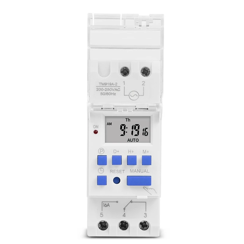SINOTIMER TM919A Heavy Duty Digital Time Switch Relay Timer Control Din Rail Mount
SINOTIMER TM919A Heavy Duty Digital Time Switch Relay Timer Control Din Rail Mount