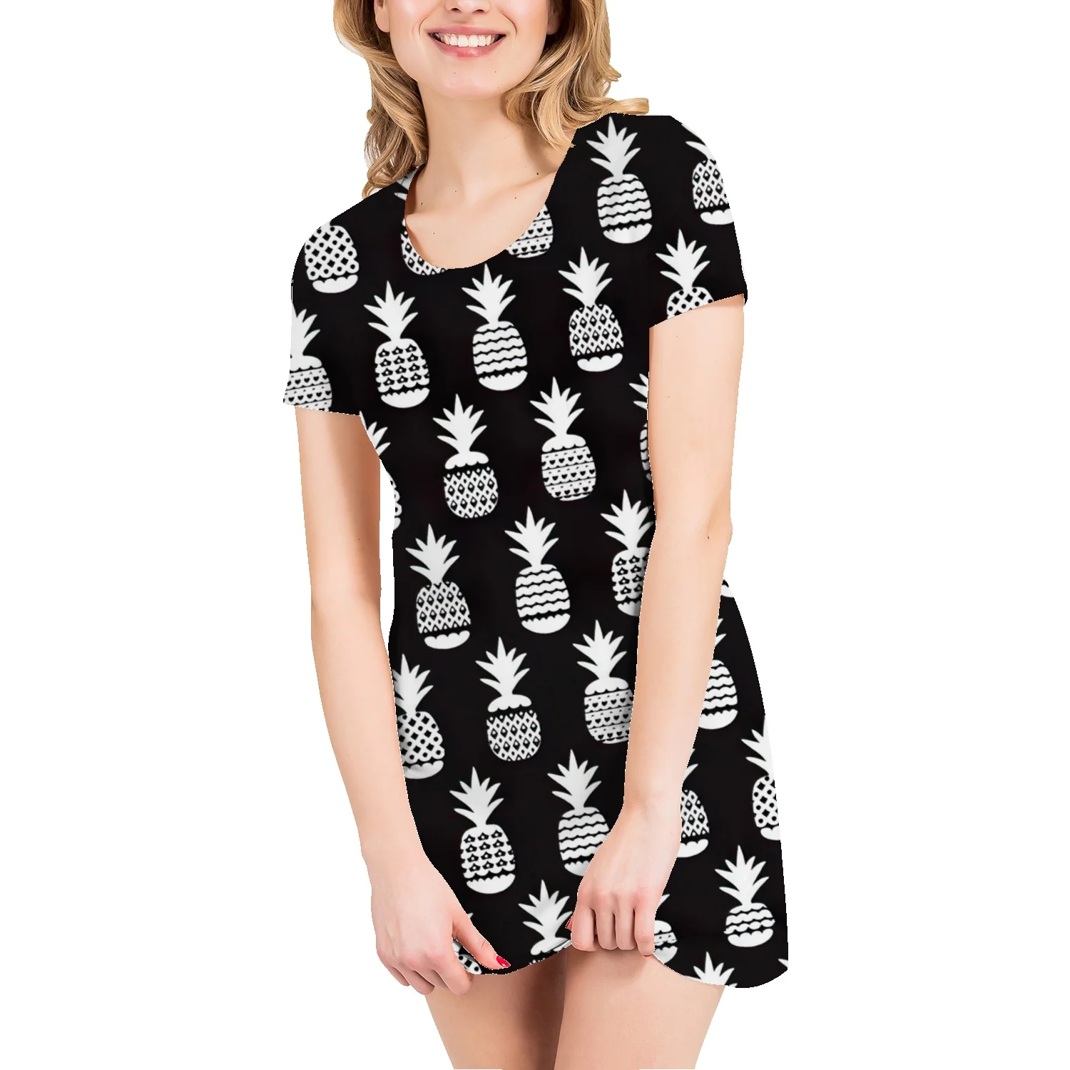 Summer new all-match cotton short-sleeved mid-length t-shirt women's pineapple fruit print t-shirt skirt loose casual skirt
Summer new all-match cotton short-sleeved mid-length t-shirt women's pineapple fruit print t-shirt skirt loose casual skirt