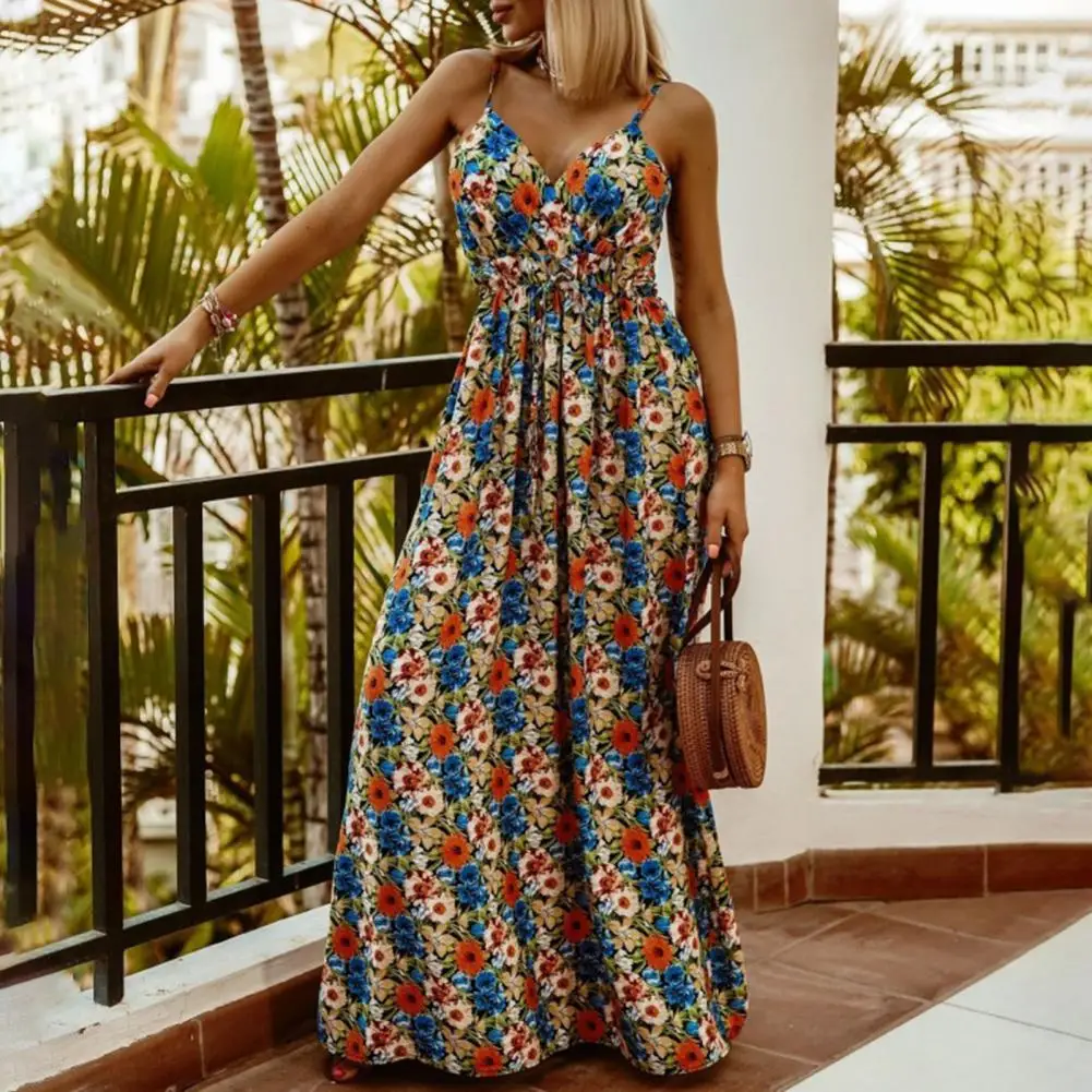 Summer Elegant Casual Women's Dresses For Women 2022 V Neck Floral Print Sleeveless Spaghetti Strap Boho Maxi Dress Streetwear
Summer Elegant Casual Women's Dresses For Women 2022 V Neck Floral Print Sleeveless Spaghetti Strap Boho Maxi Dress Streetwear