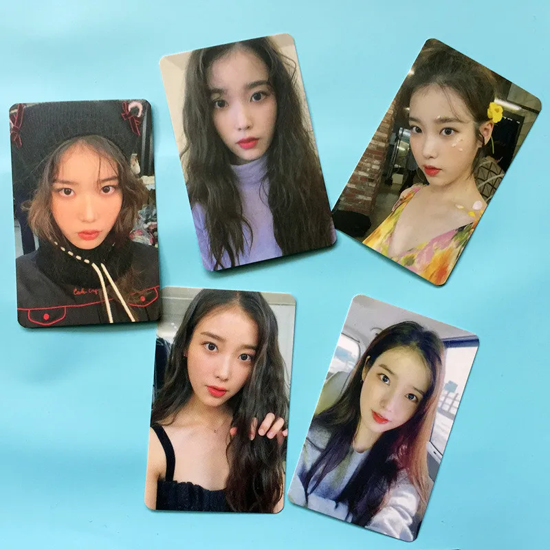 

5pcs/set KPOP IU Photocard Double Sides Card Postcard Lee Ji Eun Fans Collection Gift