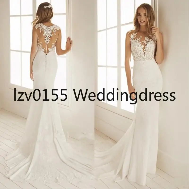 Mermaid Wedding Dresses Beach Lace Applique Illusion Bodice Bohemian Wedding Dress Bridal Gown Vestido De Noiva With Buttons
Mermaid Wedding Dresses Beach Lace Applique Illusion Bodice Bohemian Wedding Dress Bridal Gown Vestido De Noiva With Buttons