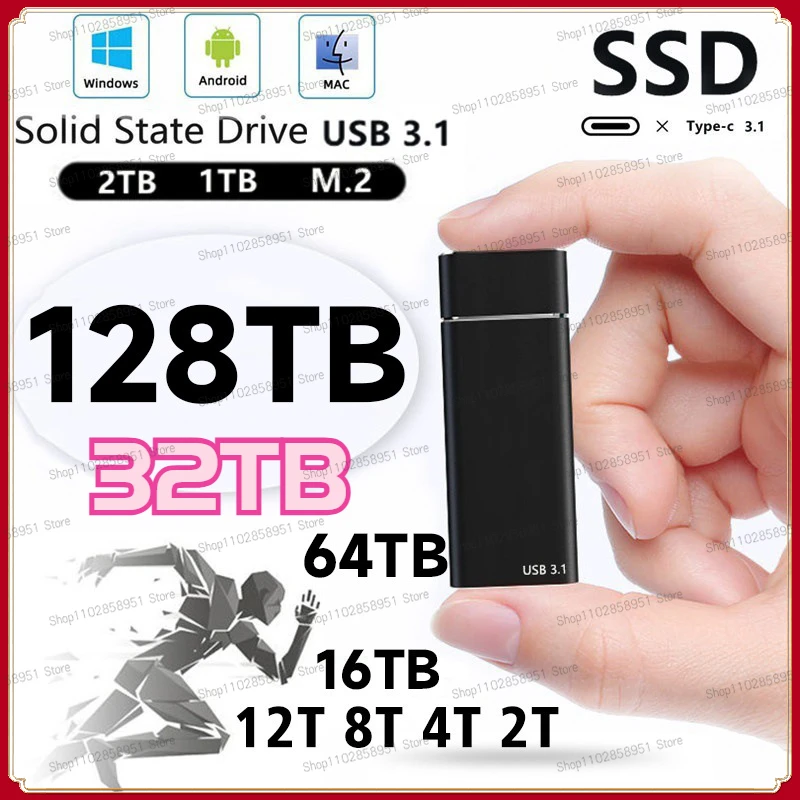 Protable SSD 8TB High Speed USB3.1 Type-C 16TB 8TB Hard Disks 4TB External Solid State Drive 500GB Mobile Flash Drive Laptop
Protable SSD 8TB High Speed USB3.1 Type-C 16TB 8TB Hard Disks 4TB External Solid State Drive 500GB Mobile Flash Drive Laptop