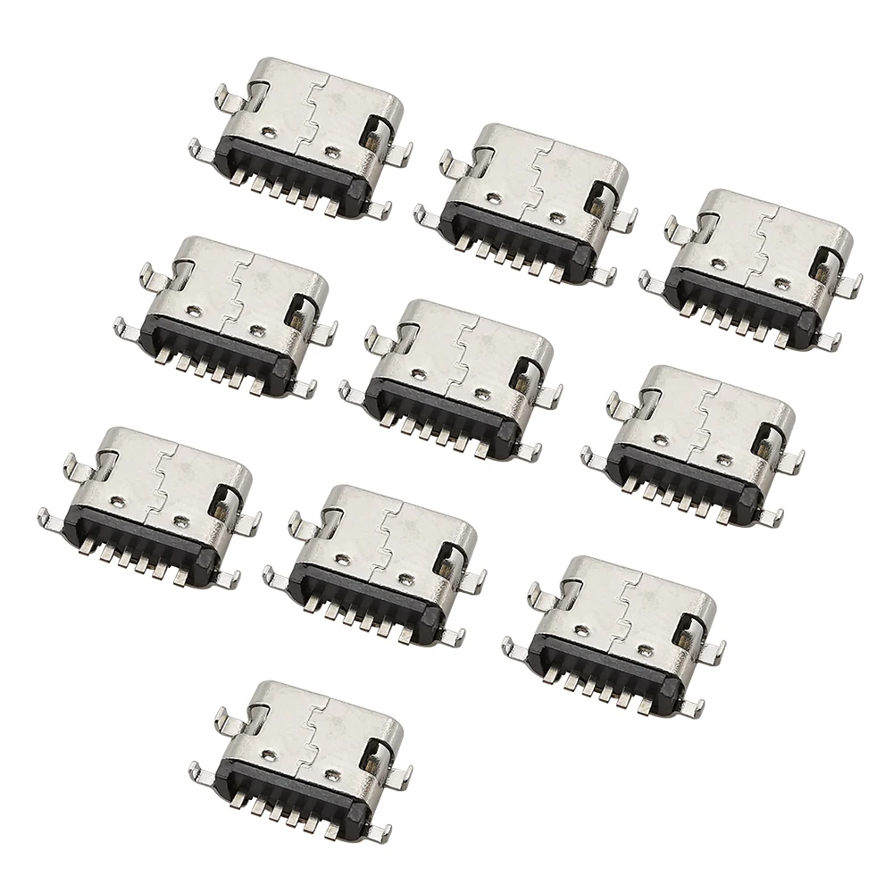 10 шт., коннектор USB 1,6 типа C, Горизонтальное среднее крепление, 6-контактное гнездо мм, сквозная плата для зарядного устройства, адаптер «сделай сам», ремонт Type-C 
10 шт., коннектор USB 1,6 типа C, Горизонтальное среднее крепление, 6-контактное гнездо мм, сквозная плата для зарядного устройства, адаптер «сделай сам», ремонт Type-C