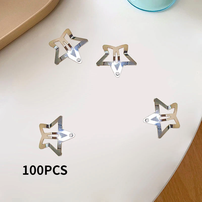 100PCS 3cm Silver Color Star Hair Clips Filigree Metal Snap Hairpins For Kids Side Hair Barrettes Boutique Hair Accessories
100PCS 3cm Silver Color Star Hair Clips Filigree Metal Snap Hairpins For Kids Side Hair Barrettes Boutique Hair Accessories
