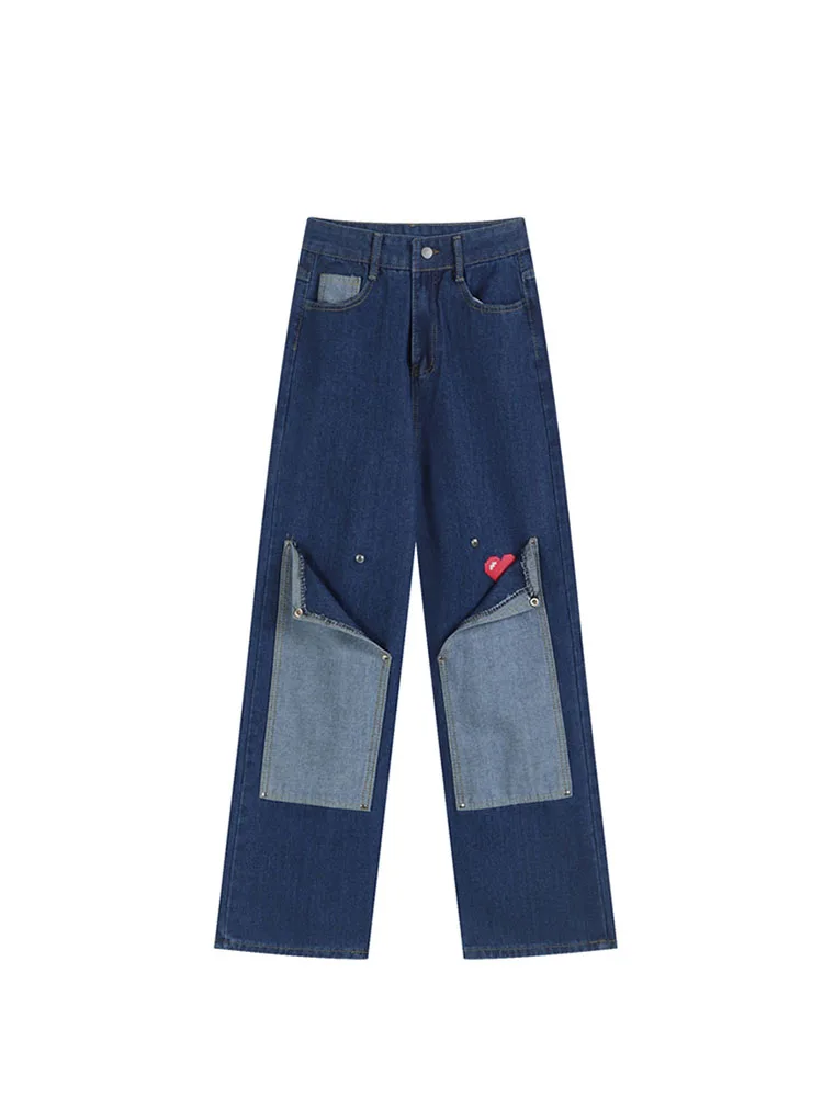 Women Patchwork Straight Jeans Loose Retro High Street Oversize Casual Denim Trousers Harajuku Hip Hop Jean Wide Leg Pants Tide
Women Patchwork Straight Jeans Loose Retro High Street Oversize Casual Denim Trousers Harajuku Hip Hop Jean Wide Leg Pants Tide