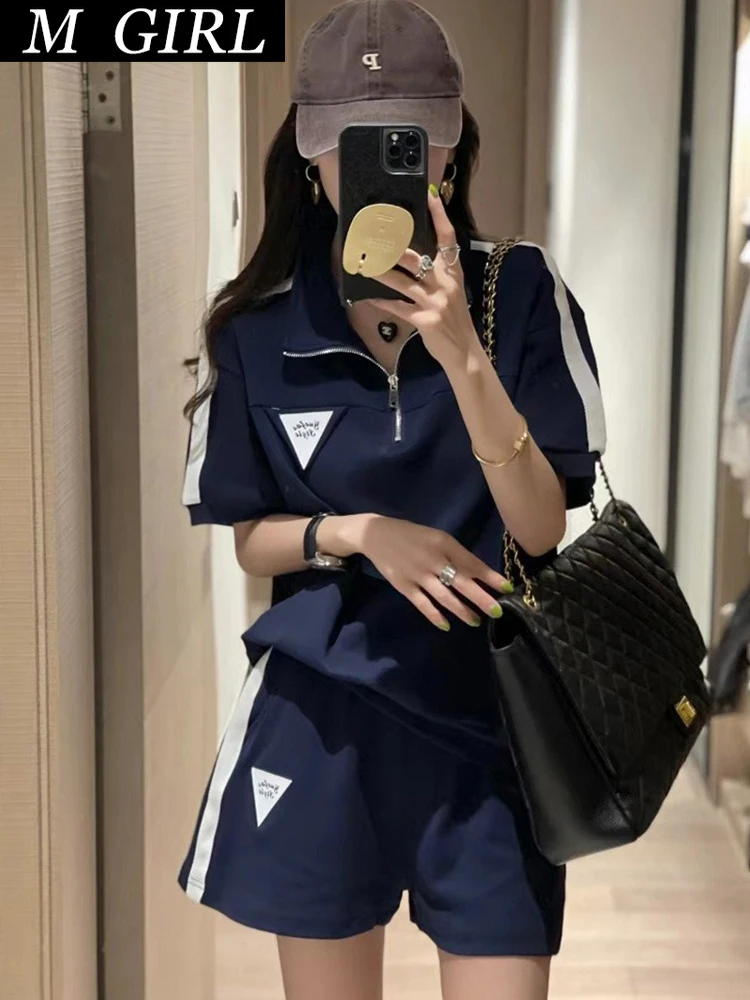 M GIRLS Casual Shorts Tracksuit Womens Suit Summer 2023 New Fashion Loose Collar Short Sleeved Tops+Short Pants Two Piece Suit F
M GIRLS Casual Shorts Tracksuit Womens Suit Summer 2023 New Fashion Loose Collar Short Sleeved Tops+Short Pants Two Piece Suit F
