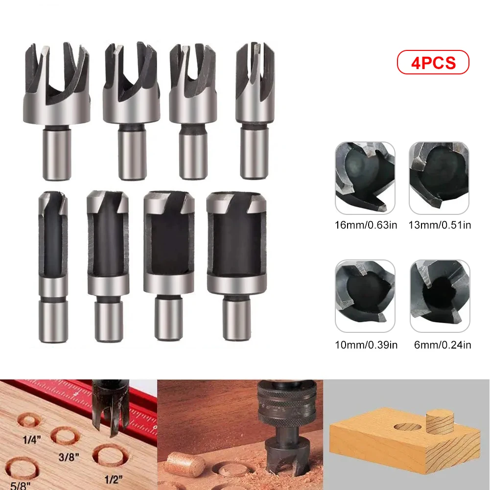 4Pcs Wood Plug Cutter Drill Cutting Tool Drill Bit Set Straight And Tapered Taper 5/8" 1/2" 3/8" 1/4" Woodworking Cork Drill Bit
4Pcs Wood Plug Cutter Drill Cutting Tool Drill Bit Set Straight And Tapered Taper 5/8" 1/2" 3/8" 1/4" Woodworking Cork Drill Bit