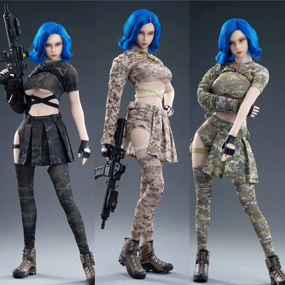 

Игрушка Fire Girl FG091 масштаб 1/6, сексуальный вооруженный Асимметричный костюм, короткая футболка с разрезом, плиссированная юбка, подходит для 12 дюймов, Женская экшн-фигурка солдата