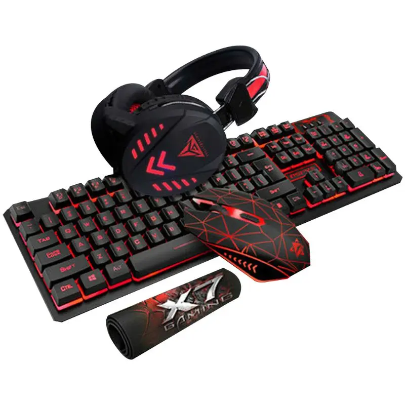 K59 Computer Wired USB Keyboard Illuminated Gaming Mouse Headphone Mouse Pad Set
K59 Computer Wired USB Keyboard Illuminated Gaming Mouse Headphone Mouse Pad Set