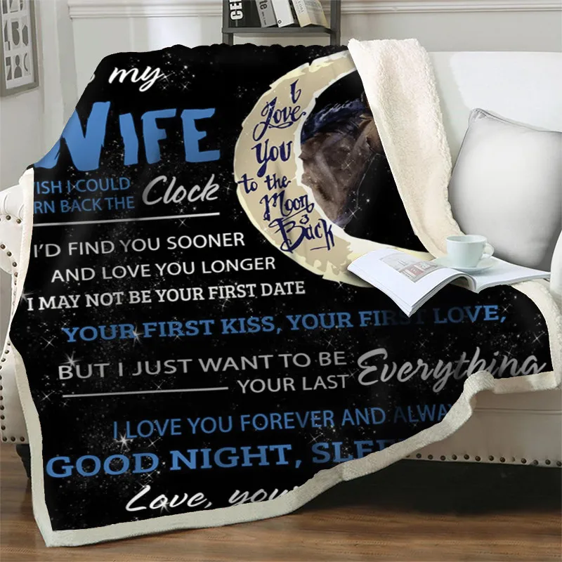 Express Love Letter Romantic Gifts for Her To My Wife From Husband Plush Throw Blankets For Beds Sofa Soft Warm Quilts Nap Cover
Express Love Letter Romantic Gifts for Her To My Wife From Husband Plush Throw Blankets For Beds Sofa Soft Warm Quilts Nap Cover