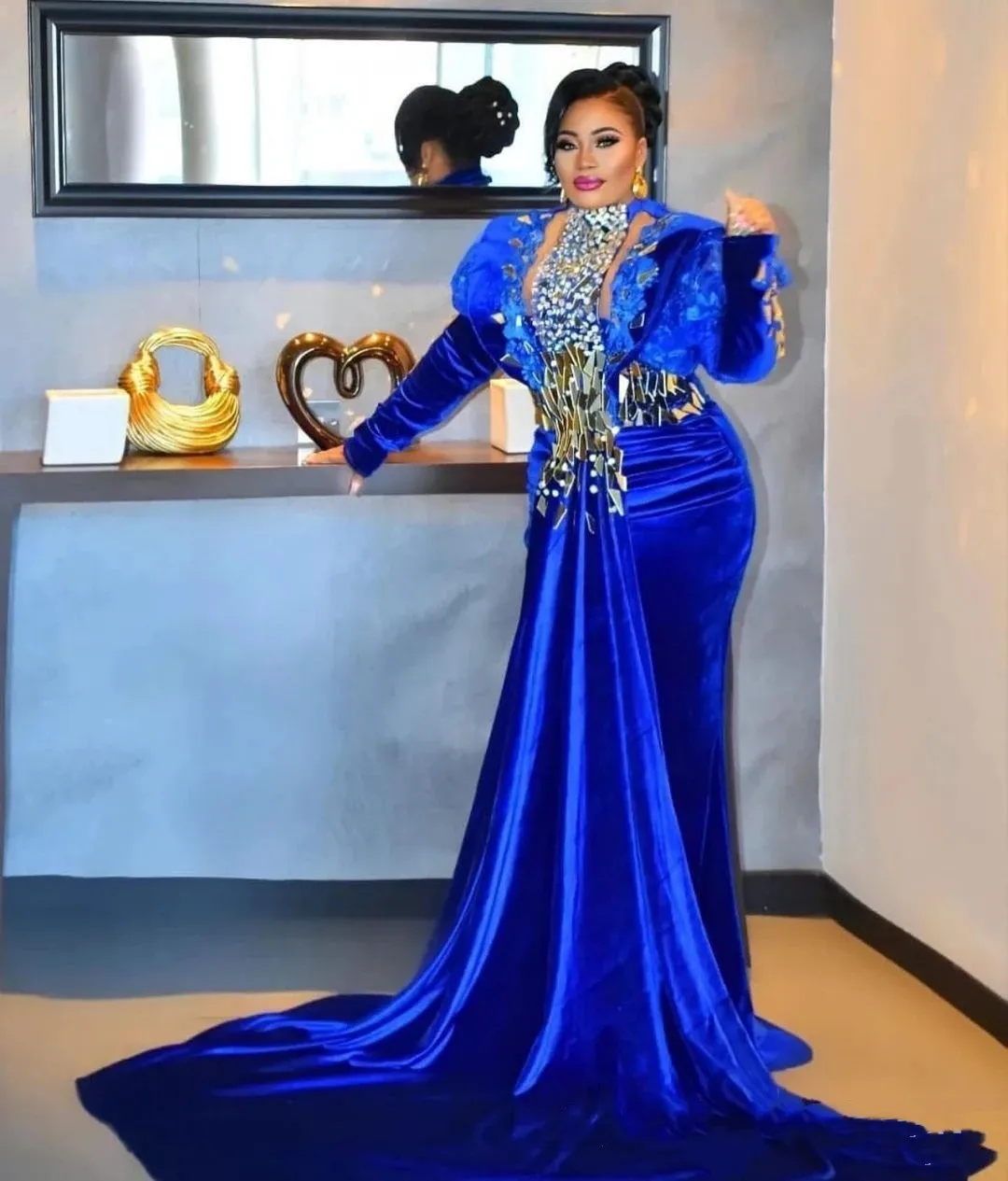 Роскошные платья для выпускного вечера с юбкой-годе Arabic Aso Ebi 2023, вечернее платье с длинным рукавом и кристаллами из бархата Королевского син...
Роскошные платья для выпускного вечера с юбкой-годе Arabic Aso Ebi 2023, вечернее платье с длинным рукавом и кристаллами из бархата Королевского син...