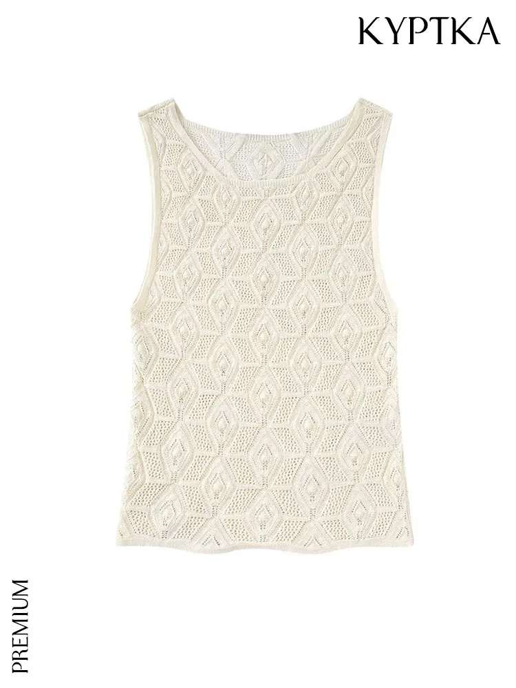 KYPTKA Women Fashion Pointelle Knit Crop Tank Tops Vintage O Neck Sleeveless Female Camis Mujer
KYPTKA Women Fashion Pointelle Knit Crop Tank Tops Vintage O Neck Sleeveless Female Camis Mujer