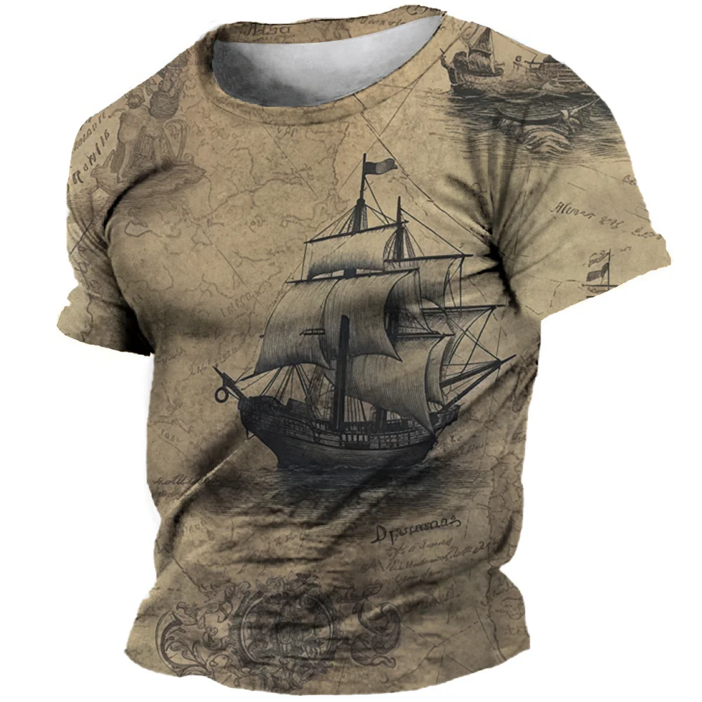 Summer T-Shirt For Men 3d Boat Print Vintage Loose Oversized-Tshirt Daily Casual Short Sleeved Street Cool Tops Tee Men Clothing
Summer T-Shirt For Men 3d Boat Print Vintage Loose Oversized-Tshirt Daily Casual Short Sleeved Street Cool Tops Tee Men Clothing