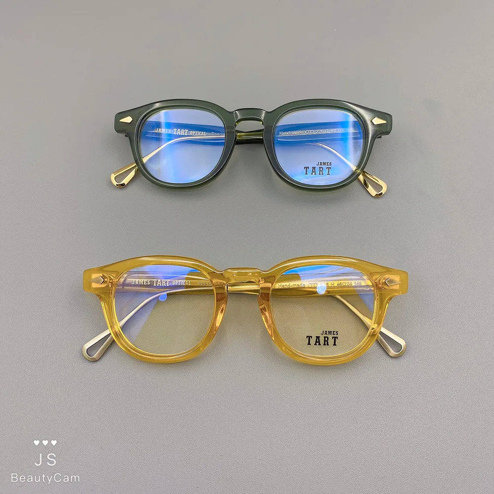 

Винтажные круглые ацетатные очки James Tart 226, оправа для очков при близорукости для мужчин и женщин, оптические очки с сисветильник