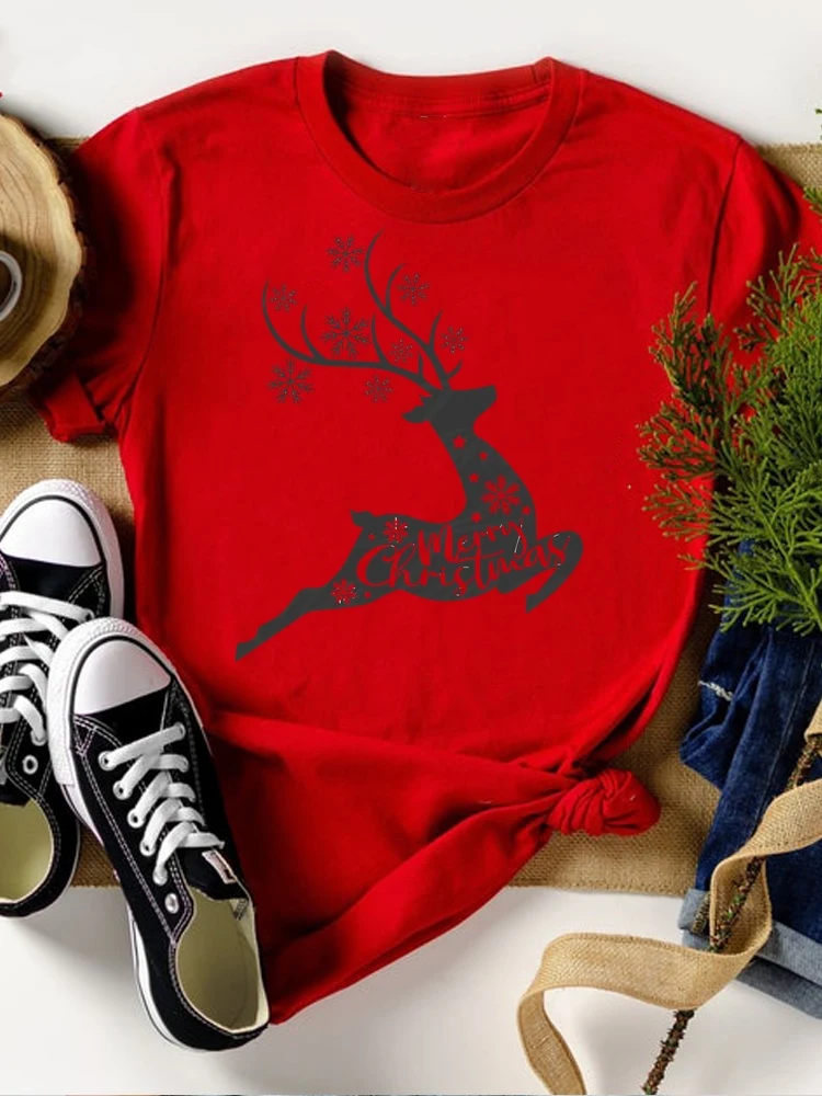 Graphic T-shirt Merry Christmas Short Sleeve Clothes Women Clothing Deer Printing Trend Cute Fashion Basic Tee Top Print T Shirt 
Graphic T-shirt Merry Christmas Short Sleeve Clothes Women Clothing Deer Printing Trend Cute Fashion Basic Tee Top Print T Shirt