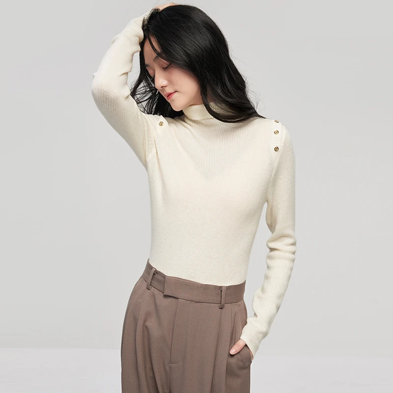 2023 Spring Sweater Women Turtleneck Pullover Button Slim High Street Womens Knitwear Top Long Sleeve Sweater
2023 Spring Sweater Women Turtleneck Pullover Button Slim High Street Womens Knitwear Top Long Sleeve Sweater