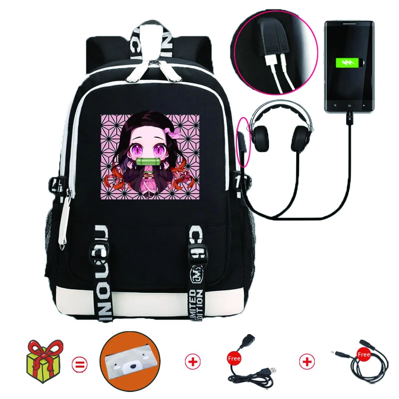 Japan Anime Demon Slayer Waterproof Girls/Boys Bookbags Laptop Rucksack Travel USB School Backpack Large Capacity For Student
Japan Anime Demon Slayer Waterproof Girls/Boys Bookbags Laptop Rucksack Travel USB School Backpack Large Capacity For Student
