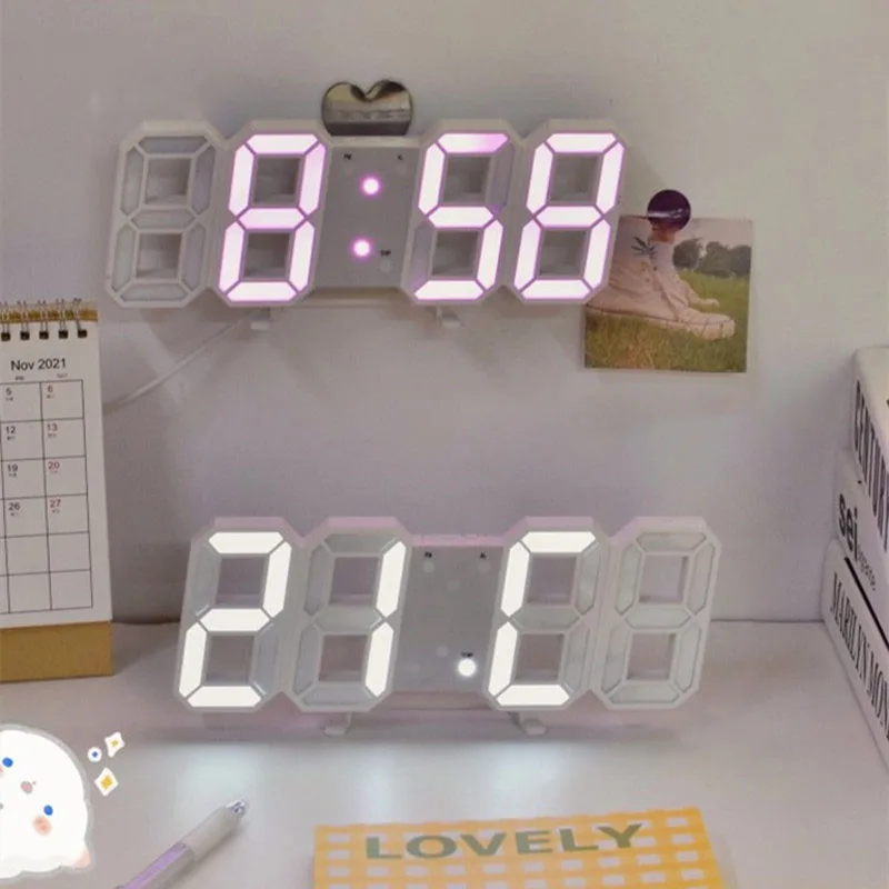 Цифровые 3d-часы, регулируемые светящиеся настольные электронные настенные часы с ночным режимом, украшение для офиса, дома, комнаты
Цифровые 3d-часы, регулируемые светящиеся настольные электронные настенные часы с ночным режимом, украшение для офиса, дома, комнаты