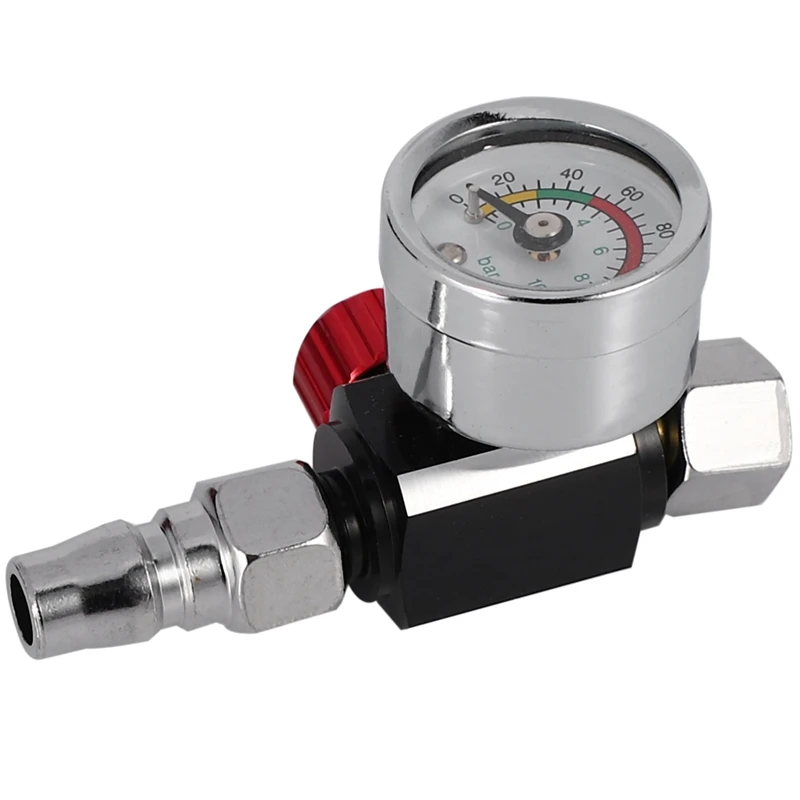 1Pc 1/4 Inch Bsp Mini Air Regulator Valve Tool Durable Small Tail Pressure Gauge 48 X 60Mm With Nozzle For Spray Tool
1Pc 1/4 Inch Bsp Mini Air Regulator Valve Tool Durable Small Tail Pressure Gauge 48 X 60Mm With Nozzle For Spray Tool