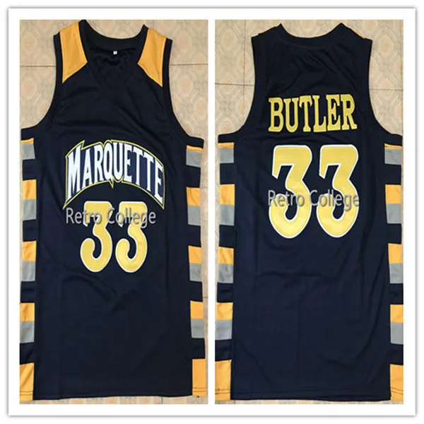 

#33 Jimmy Butler retro College Marquette Basketball Jersey Embroidery Stitched Custom any name and number