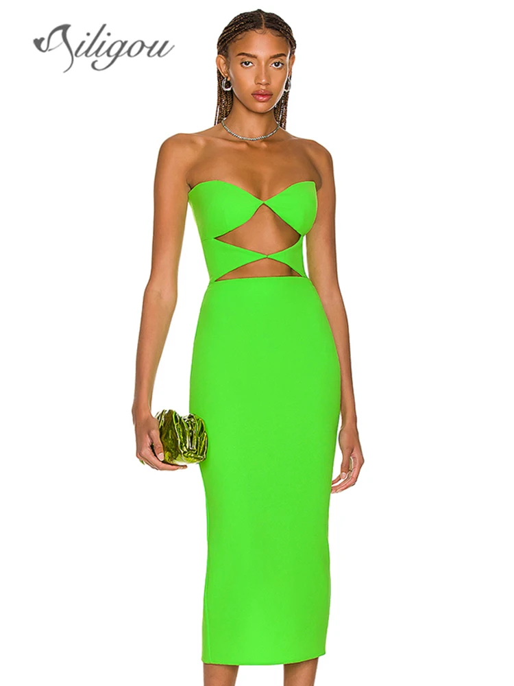 Ailigou 2022 New Women's Solid Color Sexy Cutout Backless Off Shoulder Knee Length Bandage Dress Party Club Dress Vestidos
Ailigou 2022 New Women's Solid Color Sexy Cutout Backless Off Shoulder Knee Length Bandage Dress Party Club Dress Vestidos