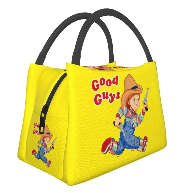 Good Guys Lunch Bag Warm Cooler Thermal Insulated Child's Play Chucky Lunch Box for Women Kids School Work Picnic Food Tote Bags
Good Guys Lunch Bag Warm Cooler Thermal Insulated Child's Play Chucky Lunch Box for Women Kids School Work Picnic Food Tote Bags