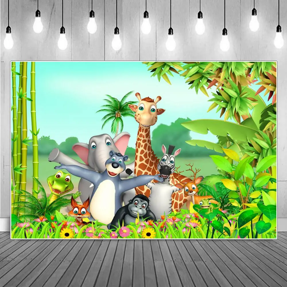 Safari Party Photography Backdrop Children Birthday Decoration Tropical Baby Animals Bamboo Flowers Home Studio Photo Background
Safari Party Photography Backdrop Children Birthday Decoration Tropical Baby Animals Bamboo Flowers Home Studio Photo Background