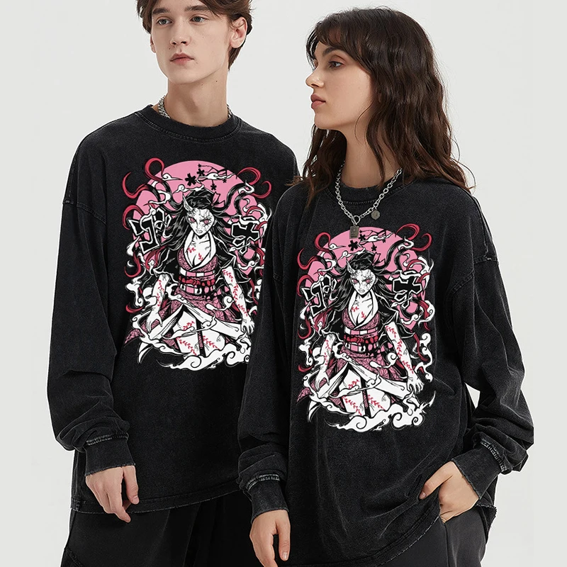 Demon Slayer Cotton T-Shirts Men's Clothing Hip Hop Washed Round Neck Anime T-Shirts Women Casual Fashion Oversized Autumn Tops
Demon Slayer Cotton T-Shirts Men's Clothing Hip Hop Washed Round Neck Anime T-Shirts Women Casual Fashion Oversized Autumn Tops