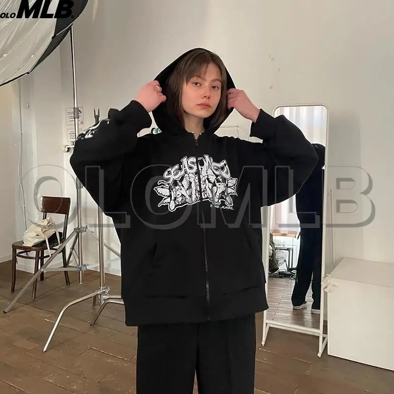 Vintage Sweatshirt Women Angel graphics Zip up Hoodies Hip Hop Oversized Female clothing Harajuku Goth Grunge Y2k Clothes emo
Vintage Sweatshirt Women Angel graphics Zip up Hoodies Hip Hop Oversized Female clothing Harajuku Goth Grunge Y2k Clothes emo