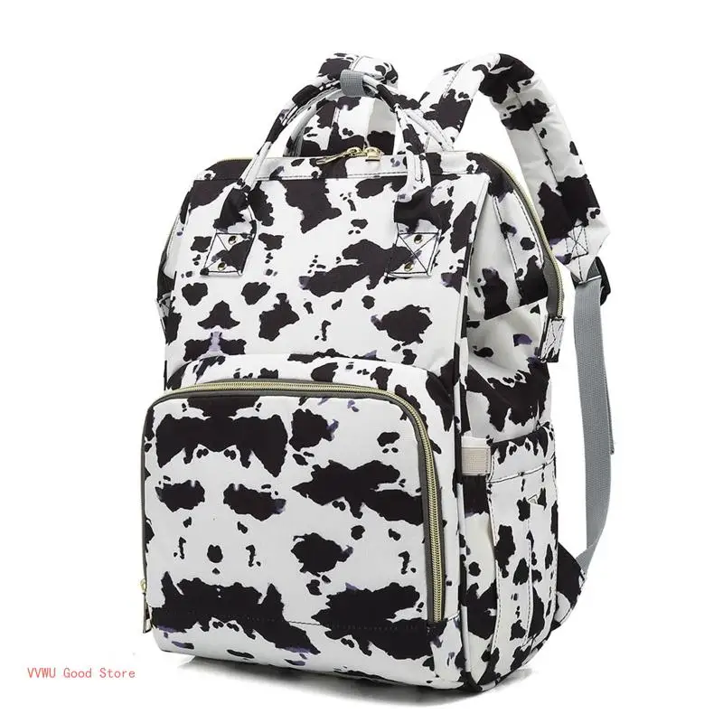 

Cow Spots Print Diaper Bag Backpack Maternity Baby Changing Bag Large Capacity Backpacks
