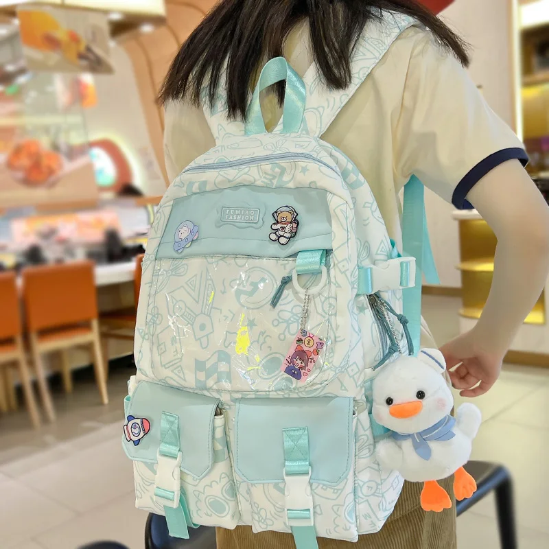 New Transparent Trendy Girl Cute Graffiti Bags Fashion Lady College Backpack Women School Bag Female Laptop Travel Book Backpack
New Transparent Trendy Girl Cute Graffiti Bags Fashion Lady College Backpack Women School Bag Female Laptop Travel Book Backpack