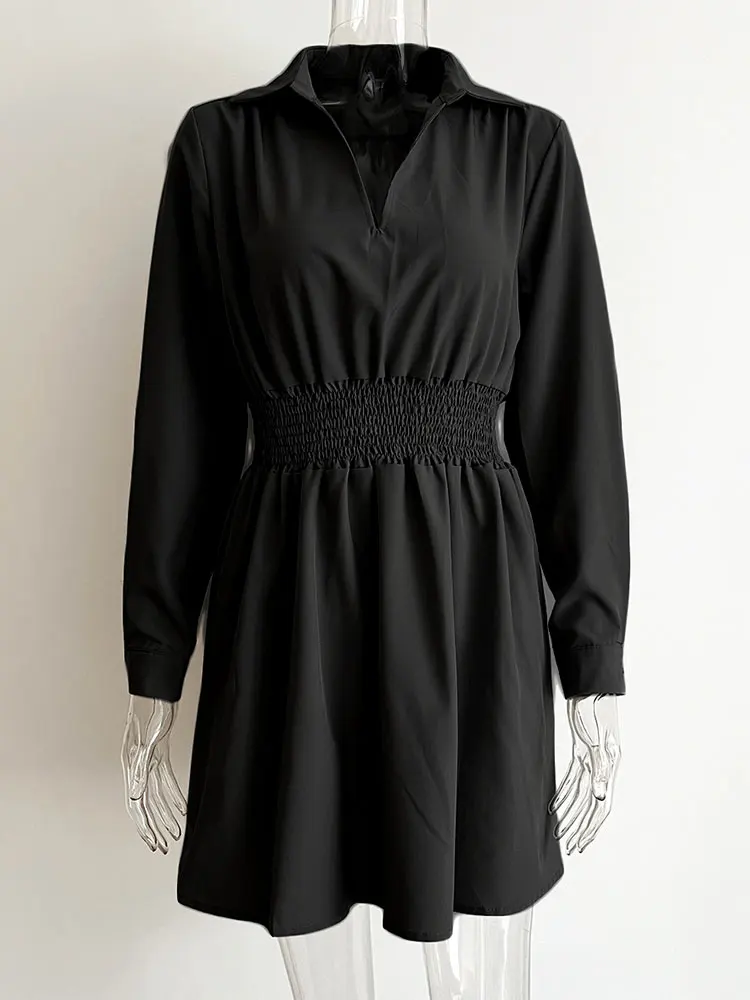 Black Dresses For Women 2022 Casual Polo Neck Long Sleeve A-line Solid Fashion Dress Autumn Clothes Female Vestidos De Mujer
Black Dresses For Women 2022 Casual Polo Neck Long Sleeve A-line Solid Fashion Dress Autumn Clothes Female Vestidos De Mujer