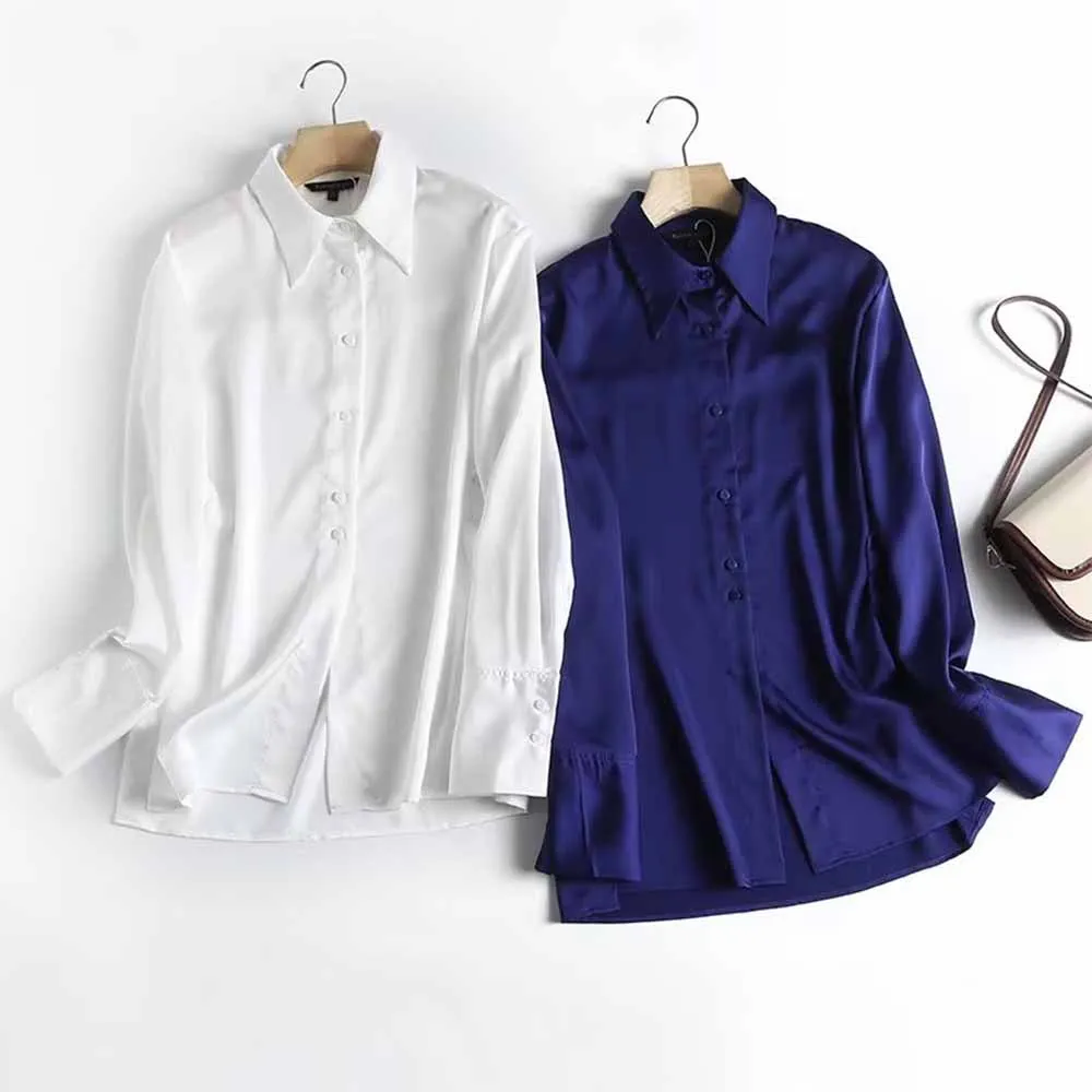TRAF WOMEN 2022 Winter New Casual Split Design Satin Shirt Long Sleeve Elegant Solid Color Fashion Chic Female Blouse Mujer
TRAF WOMEN 2022 Winter New Casual Split Design Satin Shirt Long Sleeve Elegant Solid Color Fashion Chic Female Blouse Mujer