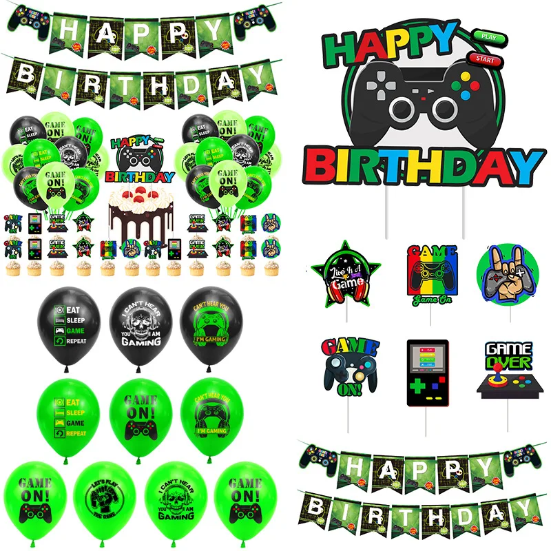 Game Theme Birthday Happy Party Supplies Decorative Balloon Set Alphabet Flag Cake Insert Latex Balloon Accessories decoration
Game Theme Birthday Happy Party Supplies Decorative Balloon Set Alphabet Flag Cake Insert Latex Balloon Accessories decoration