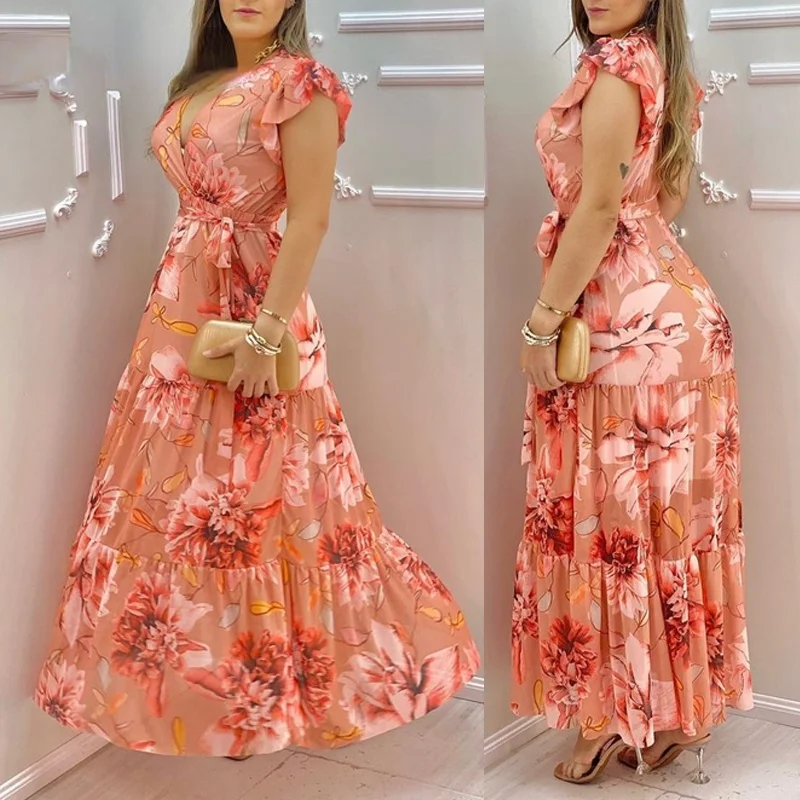 Floral Print Chiffon Dress Maxi Dress 2022 Summer Fashion New Sexy V-Neck Ruffles Sleeve Dress Casual Holiday Beach Vacation
Floral Print Chiffon Dress Maxi Dress 2022 Summer Fashion New Sexy V-Neck Ruffles Sleeve Dress Casual Holiday Beach Vacation