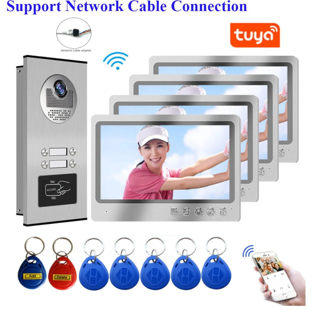 APP Video Intercom 9 Inch Wifi Video Door Bell Intercom System with 2-4 Family Multi nits Apartment Video Door Phone Intercom
APP Video Intercom 9 Inch Wifi Video Door Bell Intercom System with 2-4 Family Multi nits Apartment Video Door Phone Intercom
