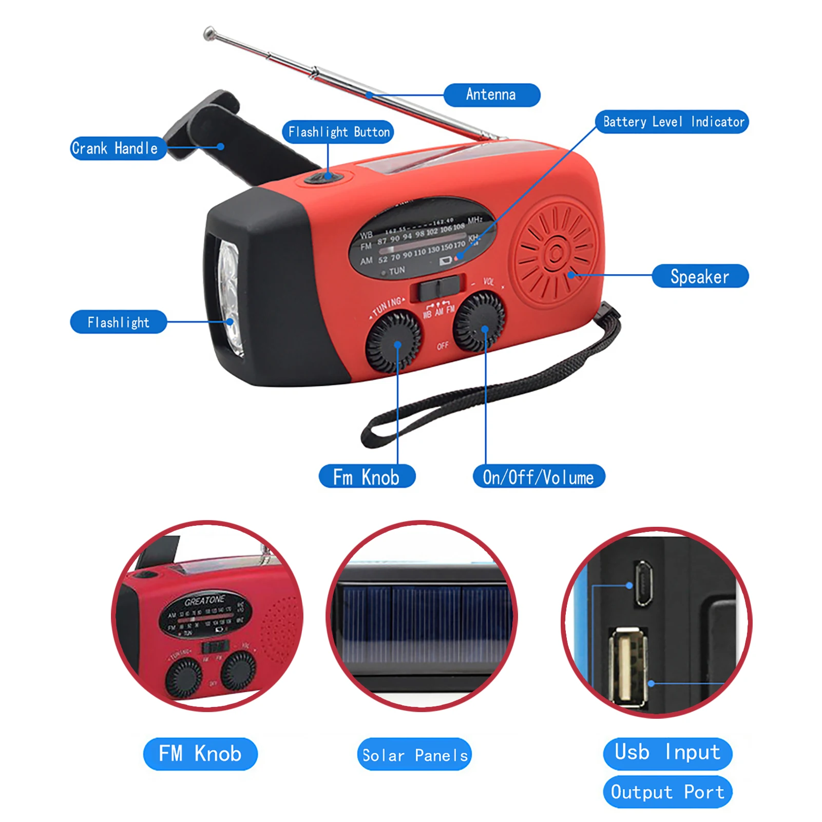 Solar Crank Emergency RadioEmergency Radio For Outdoor Survival Hiking Climbing 2000mAh Power Bank Flashlight Reading Lamp For
Solar Crank Emergency RadioEmergency Radio For Outdoor Survival Hiking Climbing 2000mAh Power Bank Flashlight Reading Lamp For