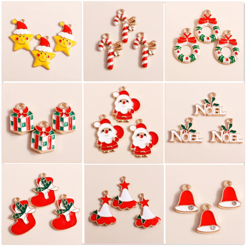 10pcs Enamel Christmas Charms Candy Cane Santa Clous Hat Charms Pendants for DIY Jewelry Making Accessories Earring Charms
10pcs Enamel Christmas Charms Candy Cane Santa Clous Hat Charms Pendants for DIY Jewelry Making Accessories Earring Charms