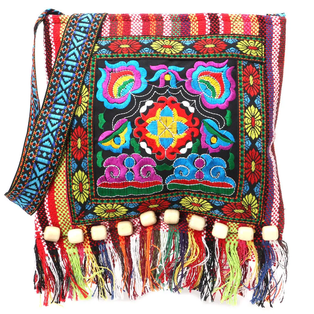 Women Vintage Ethnic Shoulder Bag Exquisite Embroidery Colored Tassels Square Shape Tote Handbag
Women Vintage Ethnic Shoulder Bag Exquisite Embroidery Colored Tassels Square Shape Tote Handbag