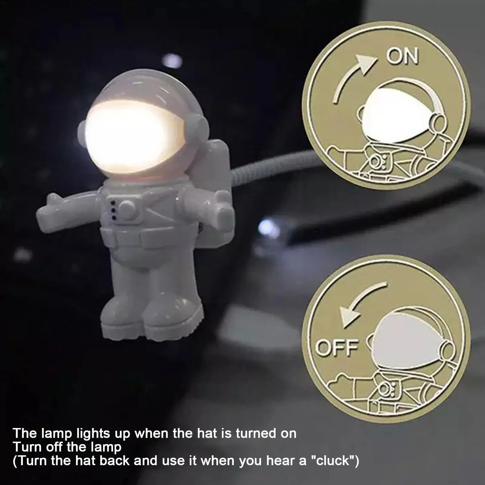 

Funny Astronaut USB Gadget Spaceman USB LED Light Adjustable Night Light Gadgets For Computer PC Lamp Room Decor Nightlight C5K2
