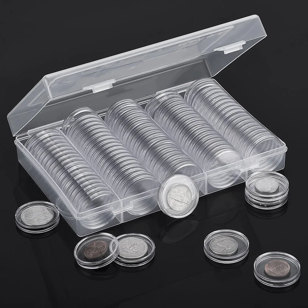 100pcs 25mm Round Transparent Coin Cases Holder Coin Collecting Box Case Coins Storage Capsules Protection Boxes Container
100pcs 25mm Round Transparent Coin Cases Holder Coin Collecting Box Case Coins Storage Capsules Protection Boxes Container