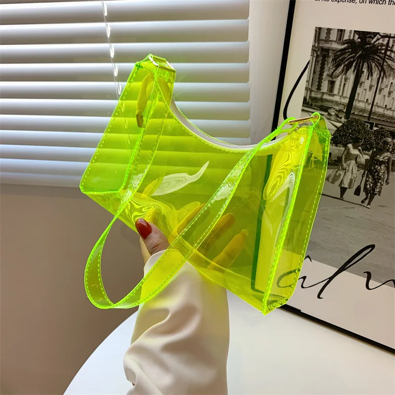 Summer Women's Transparent Jelly Bag Female Hobos Beach Shoulder Bags Candy Color Ladies Underarm Bag Hot Girls Purse Handbags
Summer Women's Transparent Jelly Bag Female Hobos Beach Shoulder Bags Candy Color Ladies Underarm Bag Hot Girls Purse Handbags