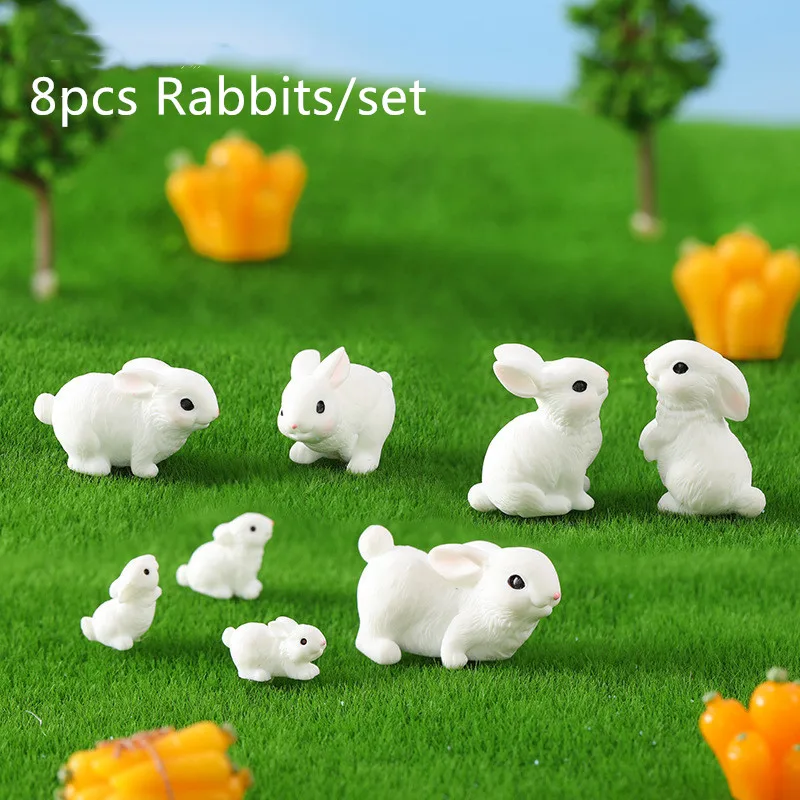 8pcs Figurine Miniature Cute Rabbits Set Micro Landscape Small Ornaments For Home Decoration Kawaii Animal Garden Accessories
8pcs Figurine Miniature Cute Rabbits Set Micro Landscape Small Ornaments For Home Decoration Kawaii Animal Garden Accessories