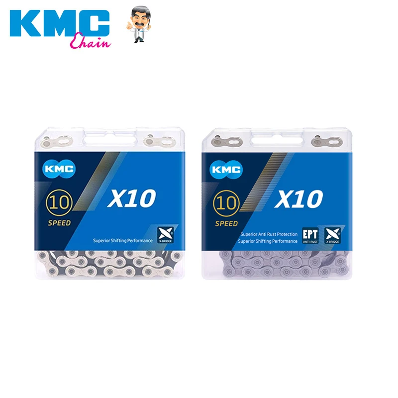KMC X10 Bicycle Chain 10V MTB/Road 10Speed Super Light Hollow Mountain Bike Single 116 Links Gold Silver Box-packed
KMC X10 Bicycle Chain 10V MTB/Road 10Speed Super Light Hollow Mountain Bike Single 116 Links Gold Silver Box-packed