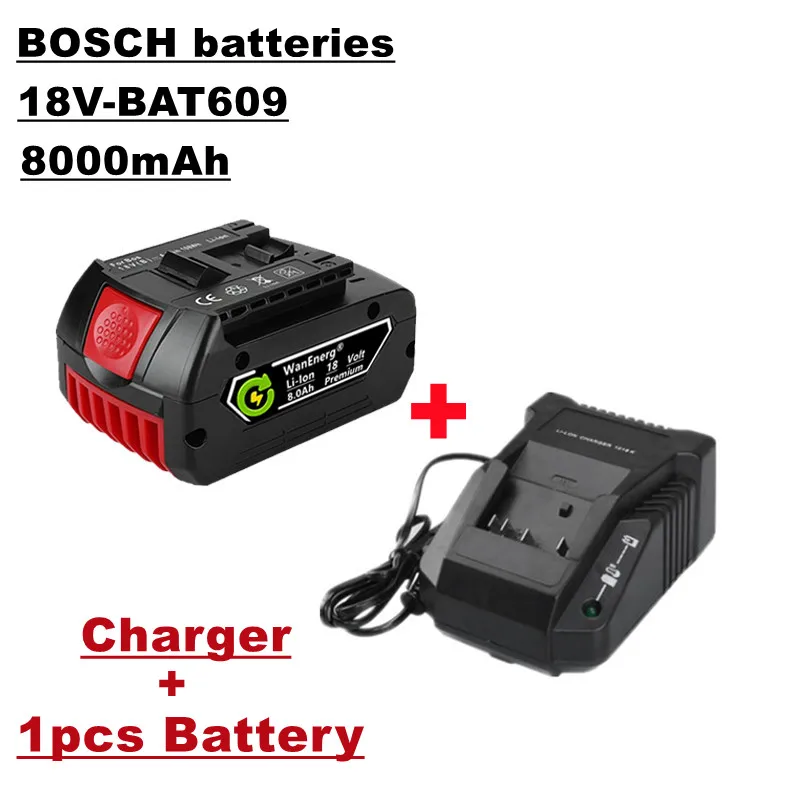 

Батарея для ручной дрели 18 в, батарея для электроинструмента, 8,0 Ач, подходит для bat609,bat609g,bat618,bat618g, bat614, 1 батарея + зарядное устройство для про...