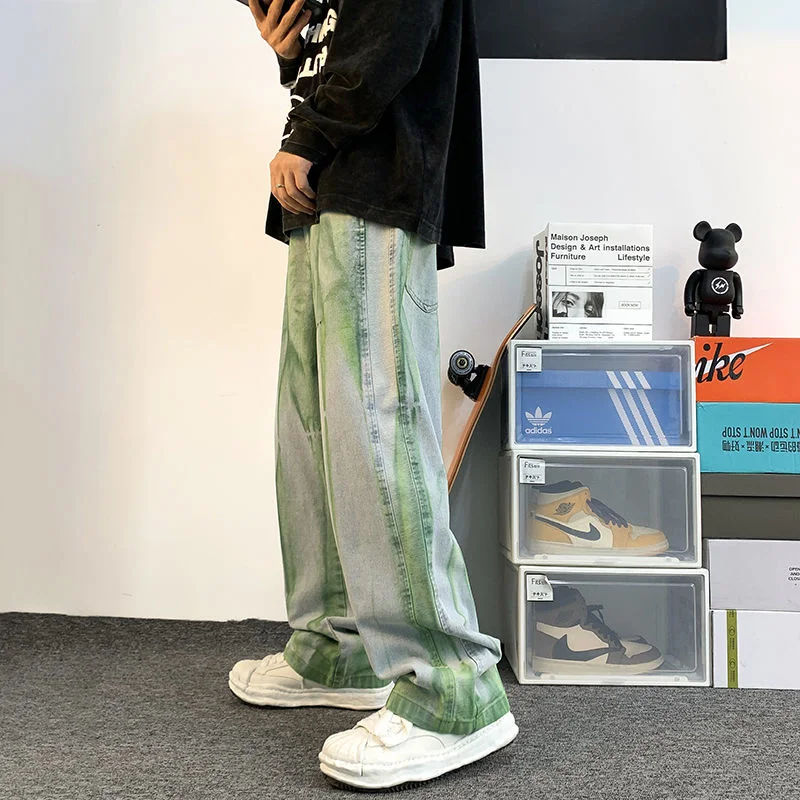 Tie-dye Wide-leg Jeans Loose Washed Casual Mopping Denim Overalls Street Trend Hip-hop Straight Men's Trousers Four Seasons
Tie-dye Wide-leg Jeans Loose Washed Casual Mopping Denim Overalls Street Trend Hip-hop Straight Men's Trousers Four Seasons